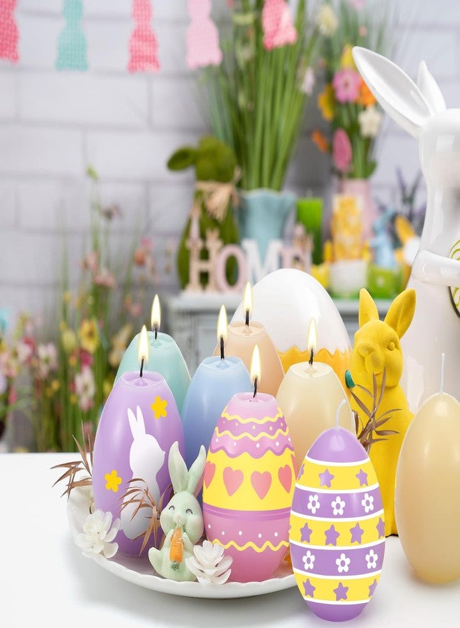 Conelist 25 Pcs Easter Egg Candle Painting Kit Easter Painting Crafts for Adult Macaron Egg Shaped Candles with Carton Acrylic Paint Strips Paintbrushes for Spring DIY Gift Basket Stuffers - Image 2